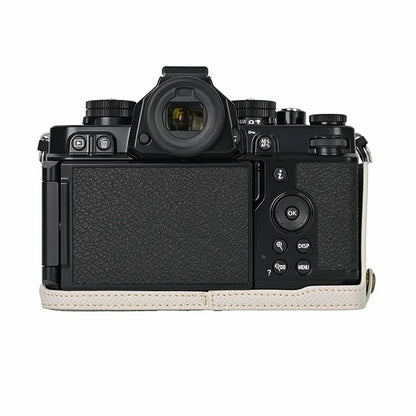 For Nikon Z f Battery Opening Design Palm Texture PU Leather Camera Cover Half Body Bottom Case