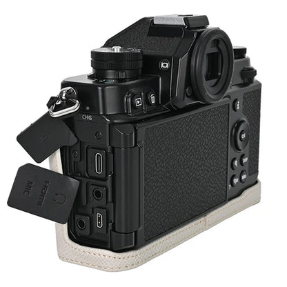For Nikon Z f Battery Opening Design Palm Texture PU Leather Camera Cover Half Body Bottom Case