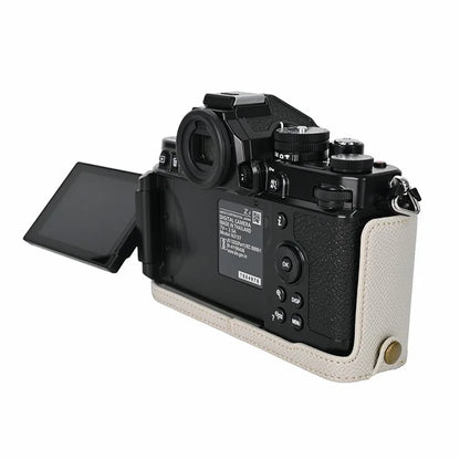 For Nikon Z f Battery Opening Design Palm Texture PU Leather Camera Cover Half Body Bottom Case