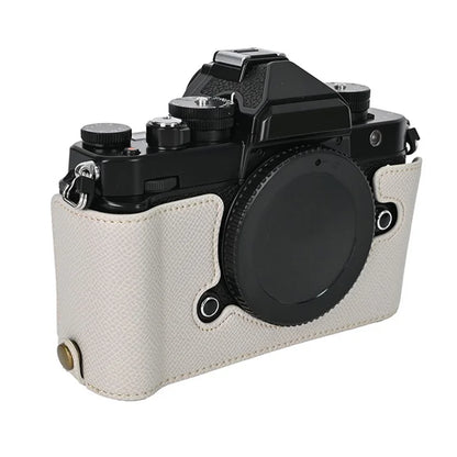 For Nikon Z f Battery Opening Design Palm Texture PU Leather Camera Cover Half Body Bottom Case