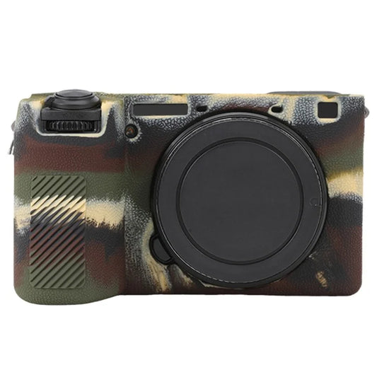 For Sony A6700 Litchi Texture Silicone Protective Case Anti-collision Camera Cover