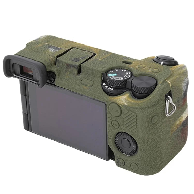 For Sony A6700 Litchi Texture Silicone Protective Case Anti-collision Camera Cover
