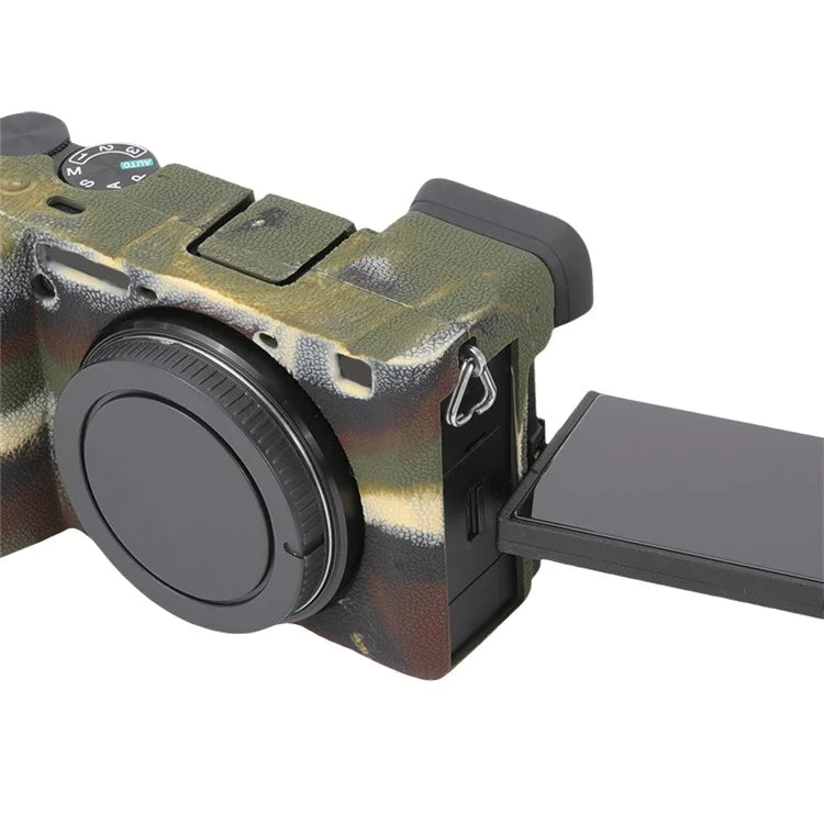 For Sony A6700 Litchi Texture Silicone Protective Case Anti-collision Camera Cover