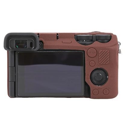 For Sony A6700 Litchi Texture Silicone Protective Case Anti-collision Camera Cover