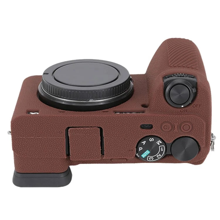 For Sony A6700 Litchi Texture Silicone Protective Case Anti-collision Camera Cover
