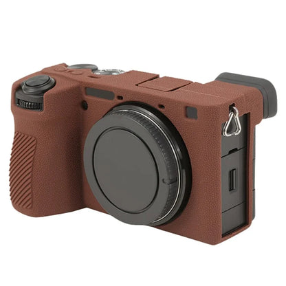 For Sony A6700 Litchi Texture Silicone Protective Case Anti-collision Camera Cover