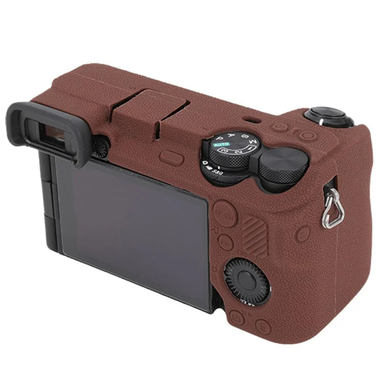 For Sony A6700 Litchi Texture Silicone Protective Case Anti-collision Camera Cover