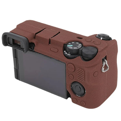 For Sony A6700 Litchi Texture Silicone Protective Case Anti-collision Camera Cover