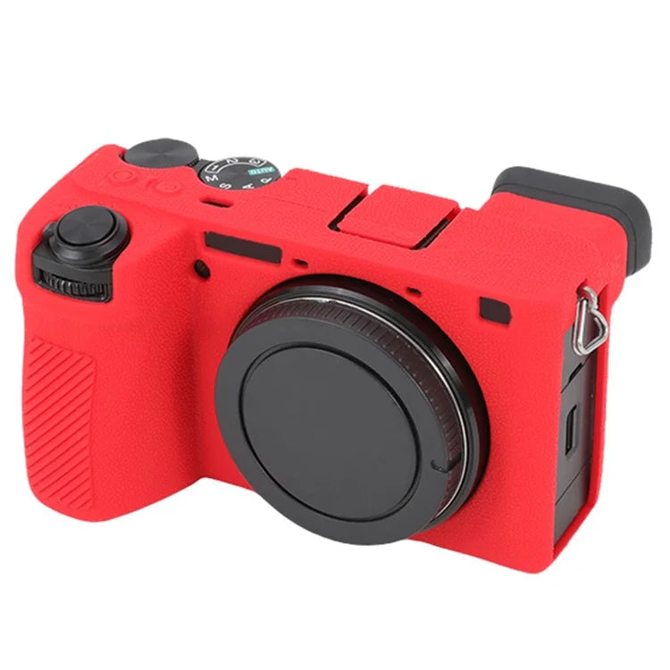 For Sony A6700 Litchi Texture Silicone Protective Case Anti-collision Camera Cover