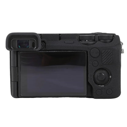 For Sony A6700 Litchi Texture Silicone Protective Case Anti-collision Camera Cover