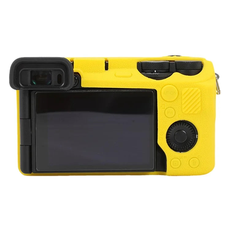 For Sony A6700 Litchi Texture Silicone Protective Case Anti-collision Camera Cover