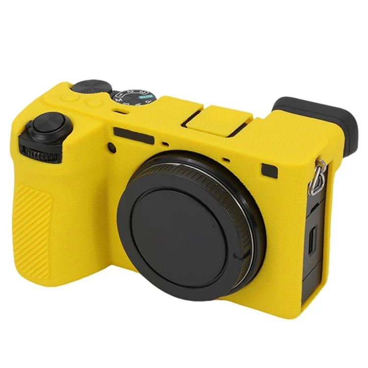 For Sony A6700 Litchi Texture Silicone Protective Case Anti-collision Camera Cover