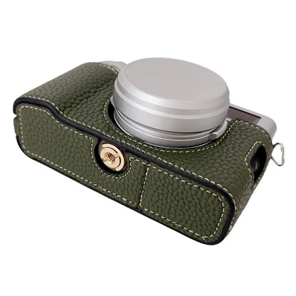 For Fujifilm X100VI Litchi Texture Leather Camera Bag Bottom Case Easy to Replace Battery