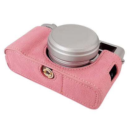 For Fujifilm X100VI Buffalo Texture Leather Camera Bag Bottom Case Easy to Replace Battery