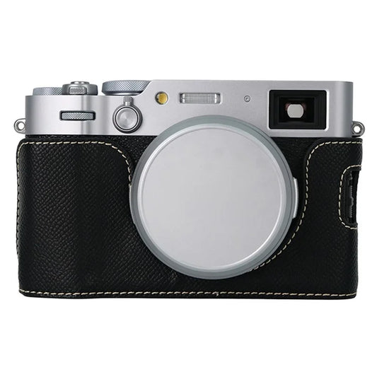 For Fujifilm X100VI Palm Texture Camera Bottom Case Easy to Replace Battery Leather Half Body Bag