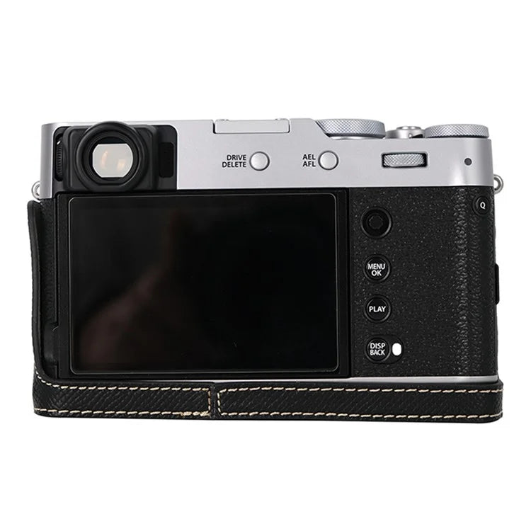 For Fujifilm X100VI Palm Texture Camera Bottom Case Easy to Replace Battery Leather Half Body Bag