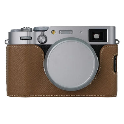 For Fujifilm X100VI Palm Texture Camera Bottom Case Easy to Replace Battery Leather Half Body Bag