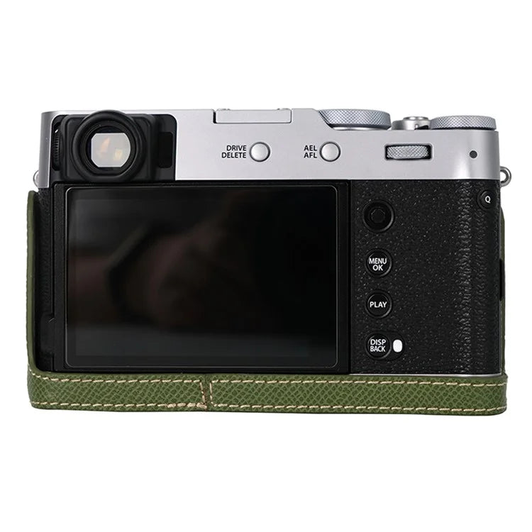 For Fujifilm X100VI Palm Texture Camera Bottom Case Easy to Replace Battery Leather Half Body Bag