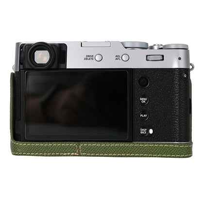 For Fujifilm X100VI Palm Texture Camera Bottom Case Easy to Replace Battery Leather Half Body Bag