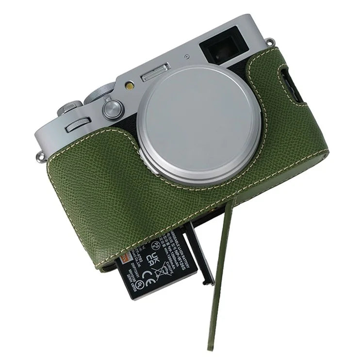 For Fujifilm X100VI Palm Texture Camera Bottom Case Easy to Replace Battery Leather Half Body Bag