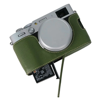 For Fujifilm X100VI Palm Texture Camera Bottom Case Easy to Replace Battery Leather Half Body Bag