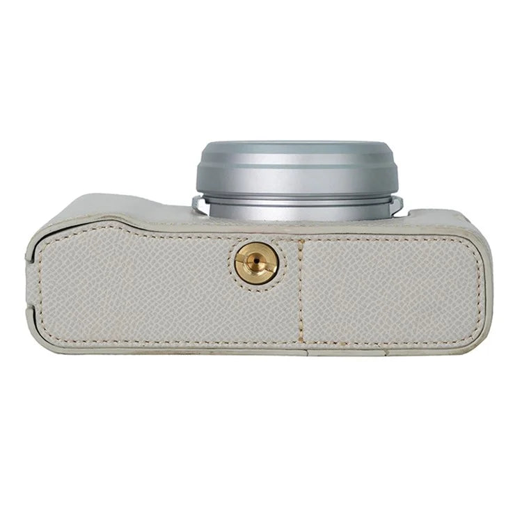 For Fujifilm X100VI Palm Texture Camera Bottom Case Easy to Replace Battery Leather Half Body Bag