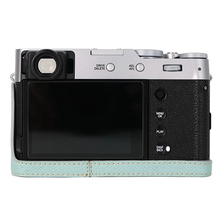 For Fujifilm X100VI Palm Texture Camera Bottom Case Easy to Replace Battery Leather Half Body Bag