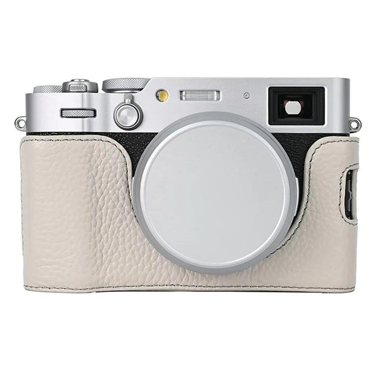 For Fujifilm X100VI Camera Half Body Cover Genuine Cow Leather Bottom Case