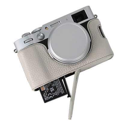 For Fujifilm X100VI Camera Half Body Cover Genuine Cow Leather Bottom Case