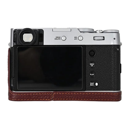For Fujifilm X100VI Camera Half Body Cover Genuine Cow Leather Bottom Case