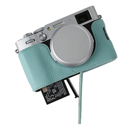 For Fujifilm X100VI Camera Half Body Cover Genuine Cow Leather Bottom Case