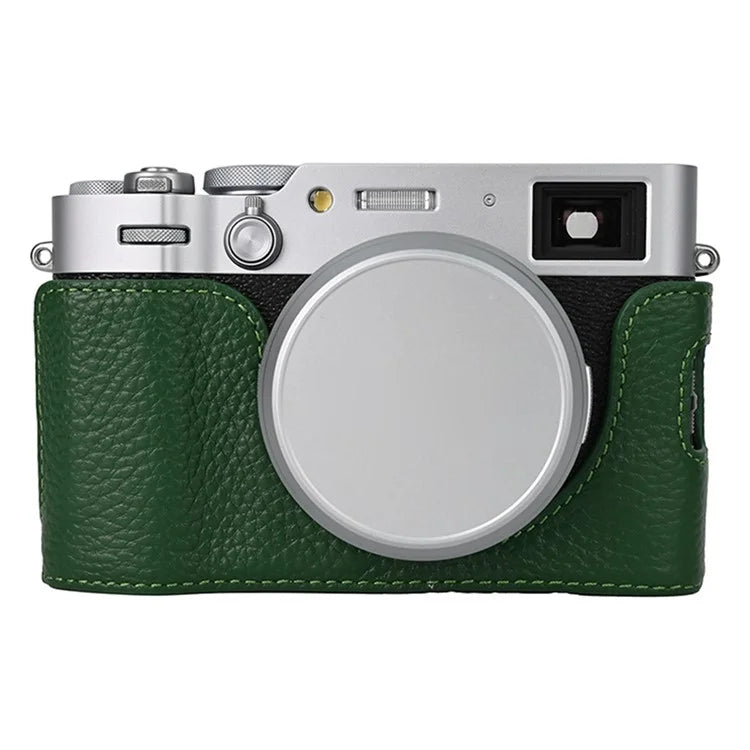 For Fujifilm X100VI Camera Half Body Cover Genuine Cow Leather Bottom Case
