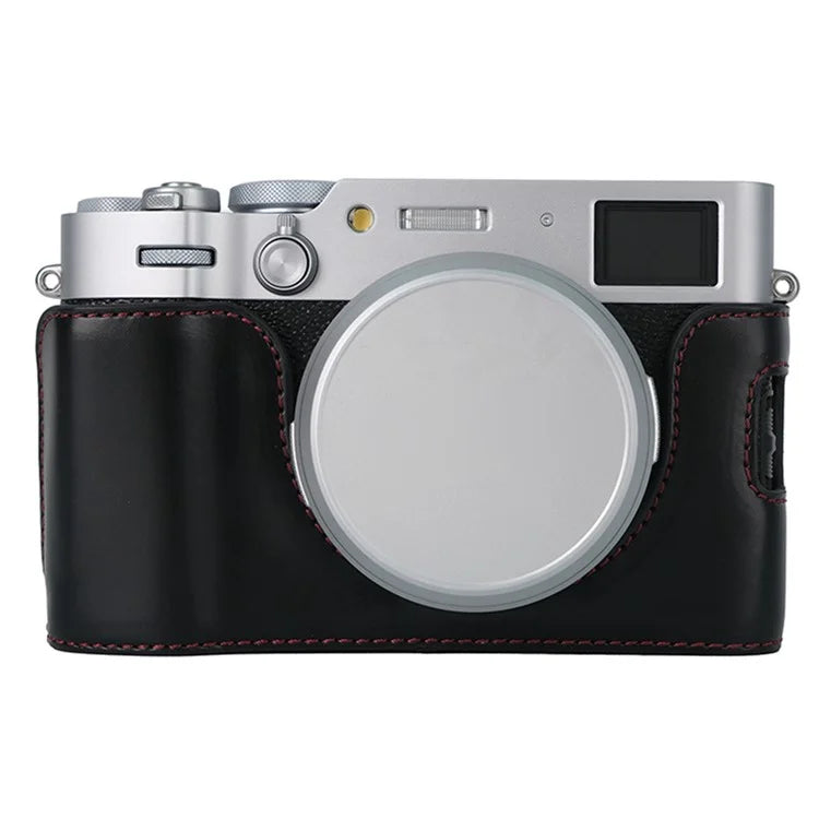 Bottom Cover for Fujifilm X100VI Half Body PU Leather Camera Case with Battery Opening