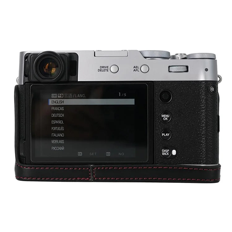 Bottom Cover for Fujifilm X100VI Half Body PU Leather Camera Case with Battery Opening