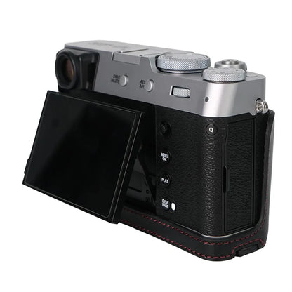 Bottom Cover for Fujifilm X100VI Half Body PU Leather Camera Case with Battery Opening