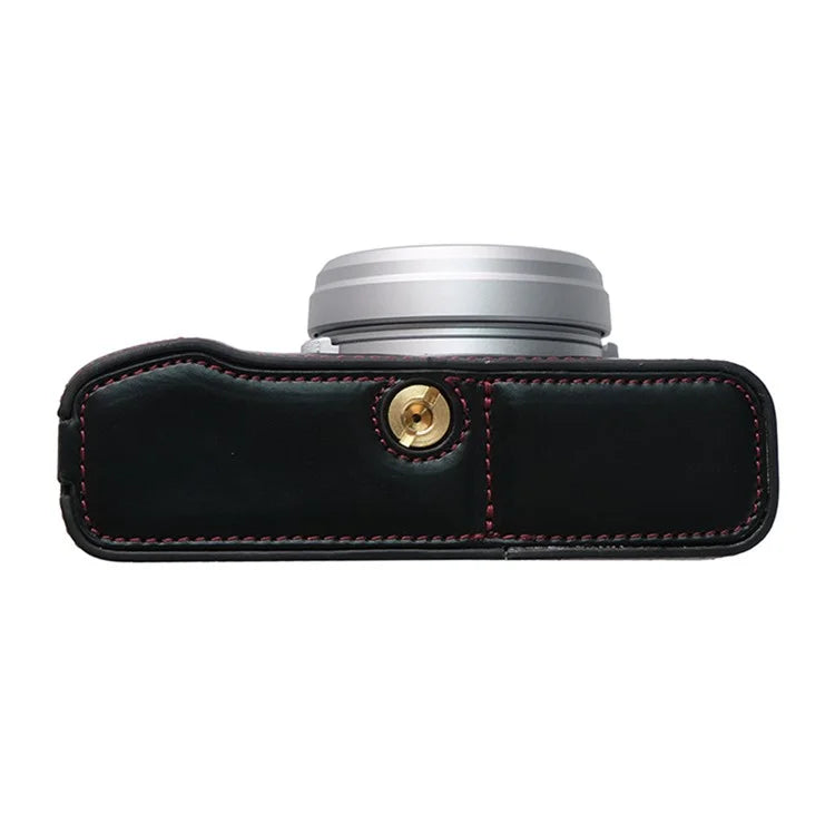 Bottom Cover for Fujifilm X100VI Half Body PU Leather Camera Case with Battery Opening