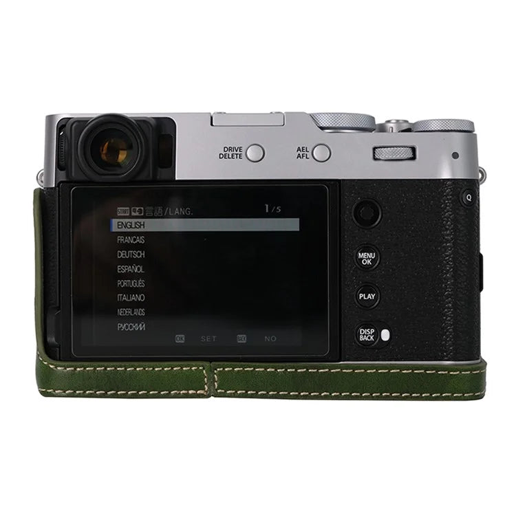 Bottom Cover for Fujifilm X100VI Half Body PU Leather Camera Case with Battery Opening