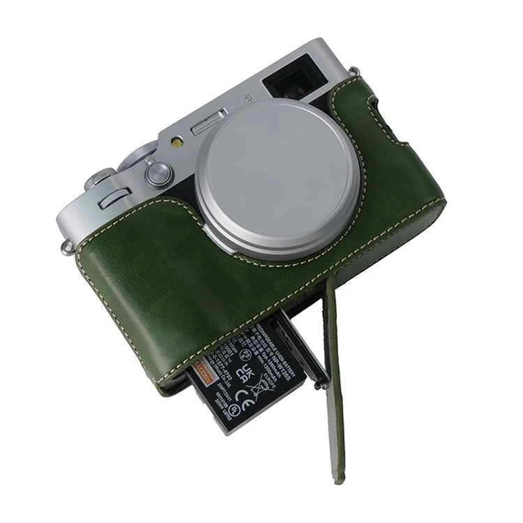 Bottom Cover for Fujifilm X100VI Half Body PU Leather Camera Case with Battery Opening