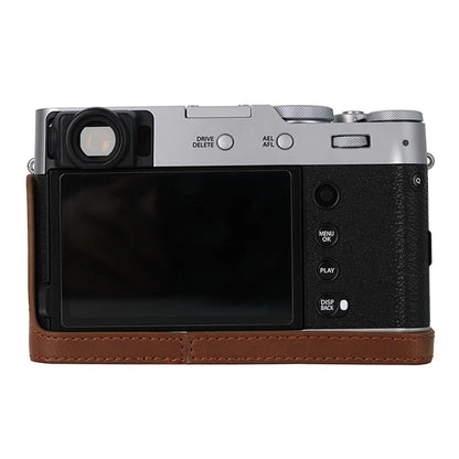 Bottom Cover for Fujifilm X100VI Half Body PU Leather Camera Case with Battery Opening