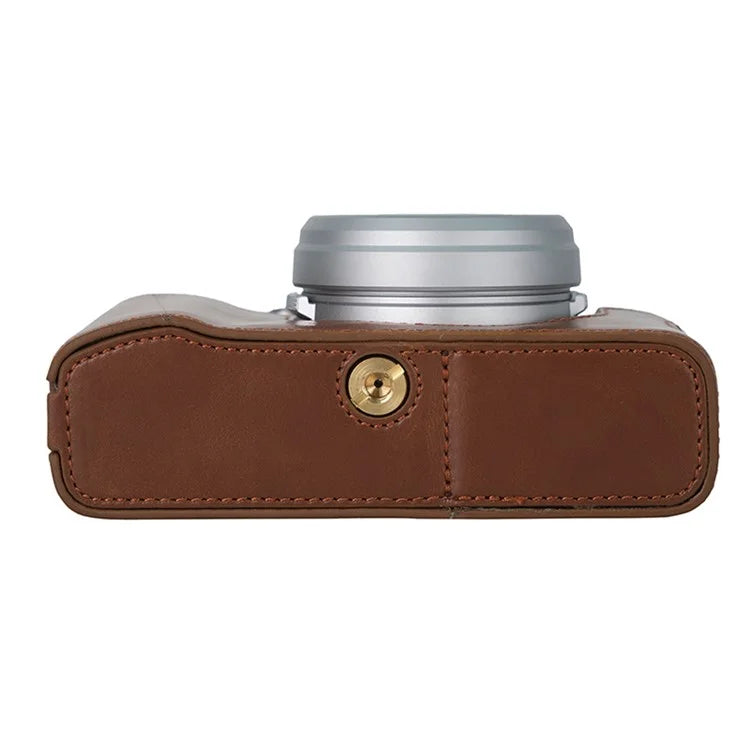 Bottom Cover for Fujifilm X100VI Half Body PU Leather Camera Case with Battery Opening