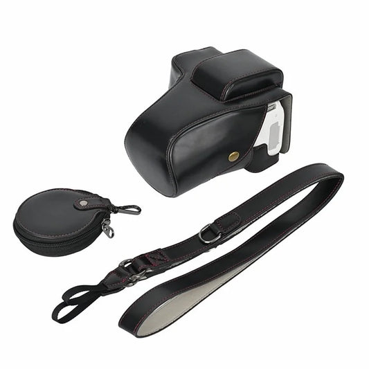 For Canon EOS 200D / 200D II Camera Bottom Case Leather Cover Easy to Change Battery