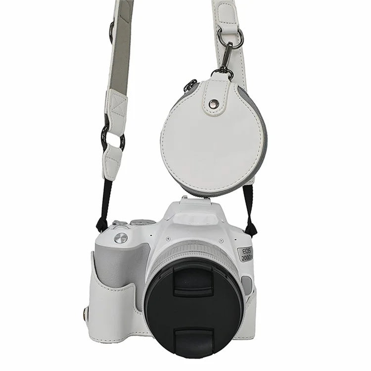 For Canon EOS 200D / 200D II Camera Bottom Case Leather Cover Easy to Change Battery