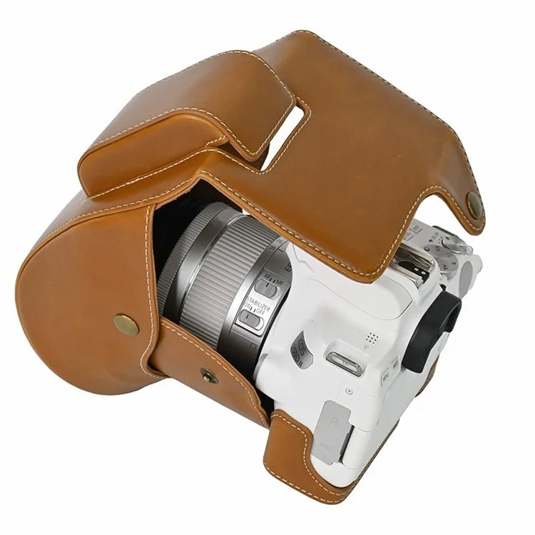 For Canon EOS 200D / 200D II Camera Bottom Case Leather Cover Easy to Change Battery