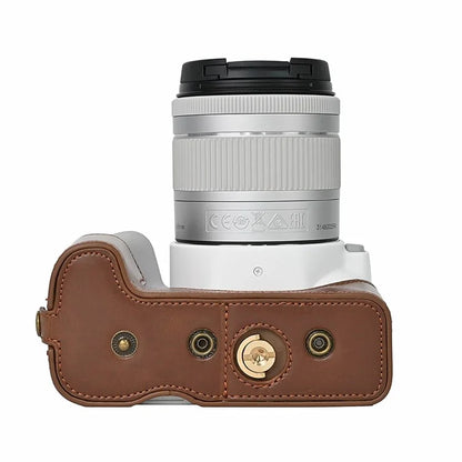 For Canon EOS 200D / 200D II Camera Bottom Case Leather Cover Easy to Change Battery