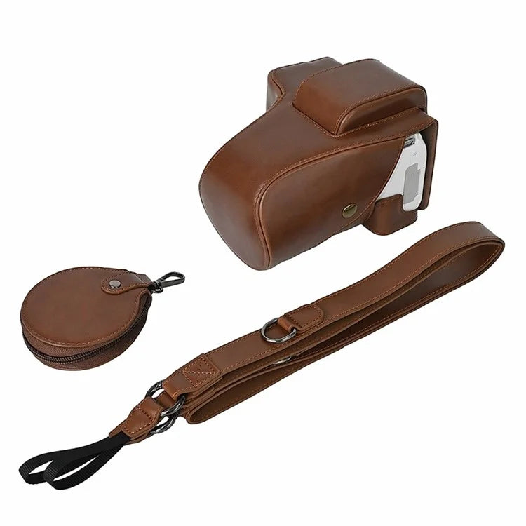 For Canon EOS 200D / 200D II Camera Bottom Case Leather Cover Easy to Change Battery