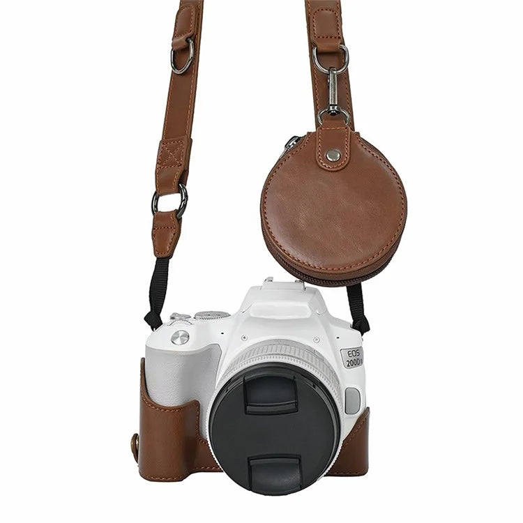 For Canon EOS 200D / 200D II Camera Bottom Case Leather Cover Easy to Change Battery