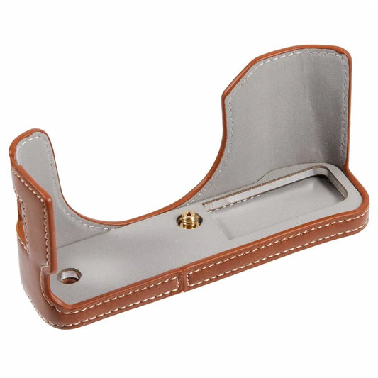 For Fujifilm X100VI PU Leather Camera Bottom Cover Half Body Case with Screw