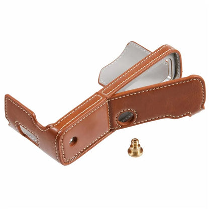 For Fujifilm X100VI PU Leather Camera Bottom Cover Half Body Case with Screw