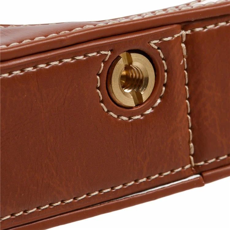 For Fujifilm X100VI PU Leather Camera Bottom Cover Half Body Case with Screw