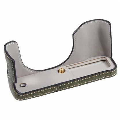 For Fujifilm X100VI PU Leather Camera Bottom Cover Half Body Case with Screw